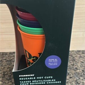 Starbucks Glow-in-the-Dark Reusable Cups - Orange, Purple, Green